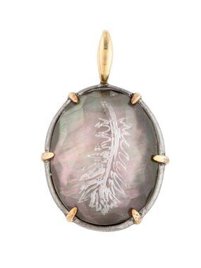 IPPOLITA STERLING SILVER & 18K GOLD QUARTZ & MOTHER OF PEARL DOUBLET PENDANT